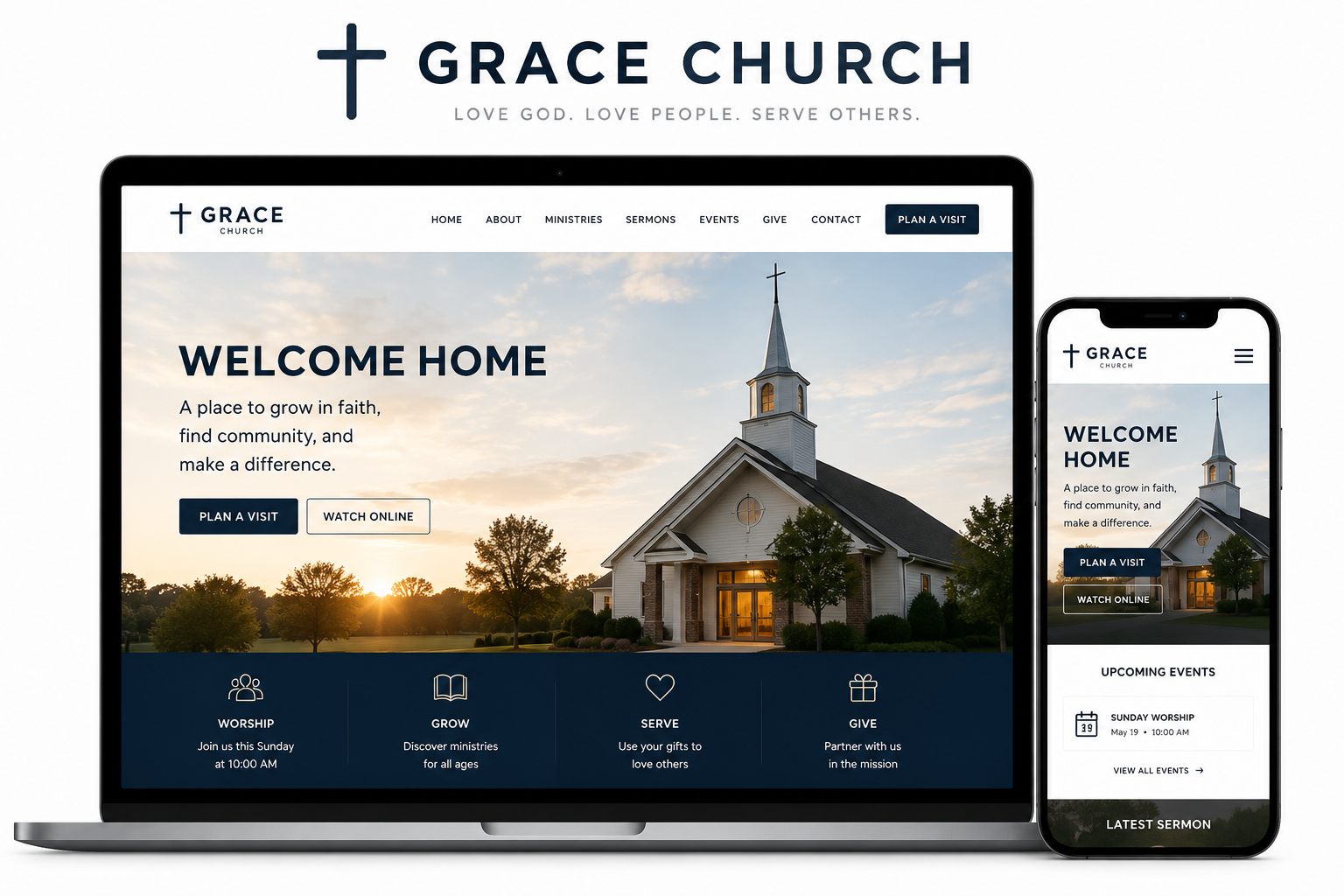 Grace Church website design — hero preview